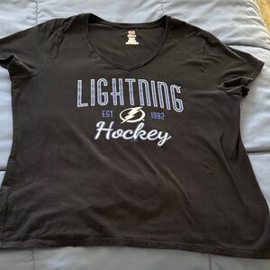 Hanes Black Lightning Hockey Short Sleeve Tee